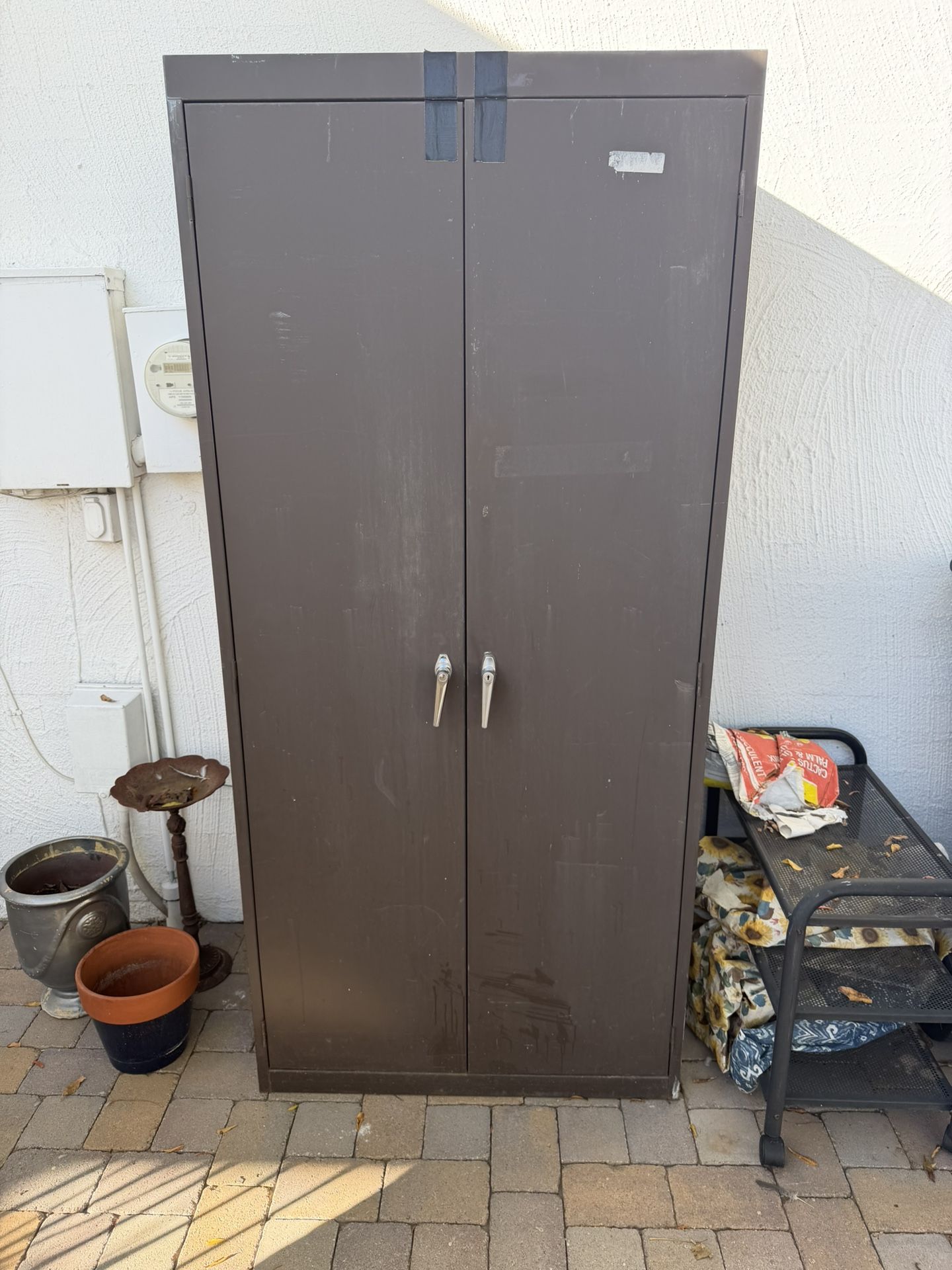 Metal Garage Cabinet, With Shelves.