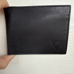 GUESS Men’s Cruz Bifold Wallet Black Faux Leather Slim ID Card Holder