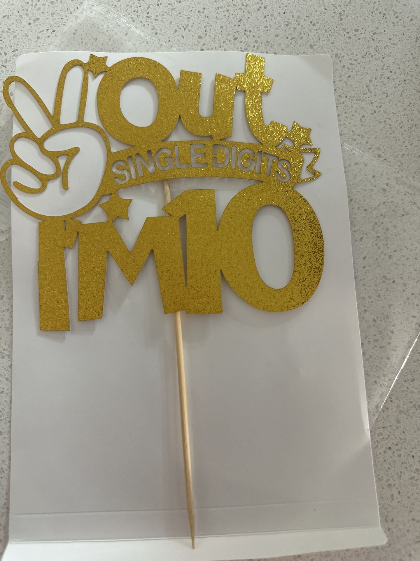 10th Birthday Backdrop, Balloons And Cake Topper