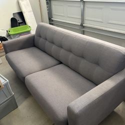 Living Spaces Grey MCM Sofa 