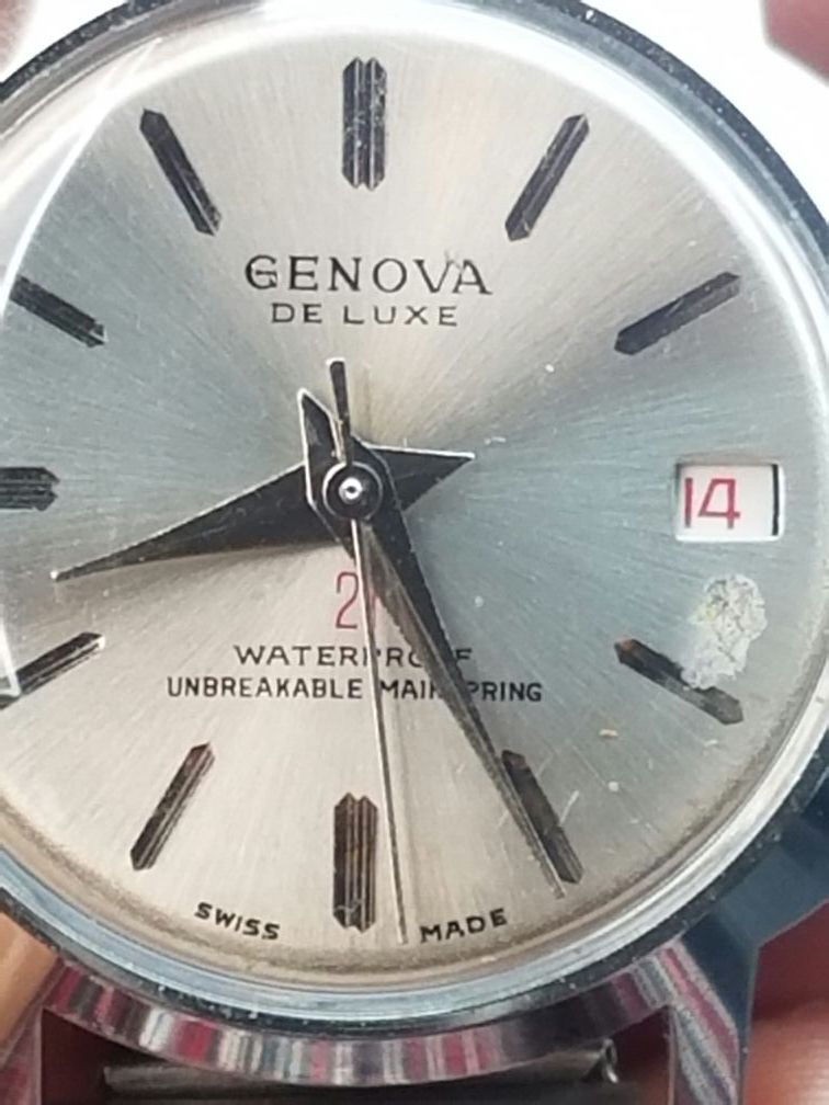 Very rare 1950 Genova deluxe wind watch swiss made