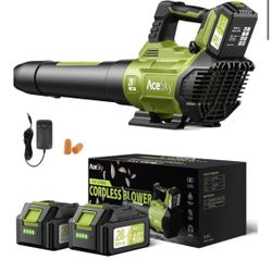 Leaf Blower Cordless - 2025 Update 150000RPM & 3 Speed Levels Electric Leaf Blower with 2 x 4.0Ah Battery and Charger, Extension Tube Blower for Lawn 