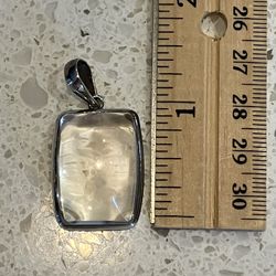 Clear Quartz Sterling Silver Pendant