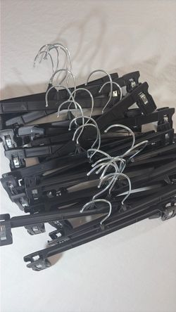 Black Plastic Clip Hangers Set