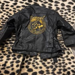 Kids Size Diesel Leather Jacket