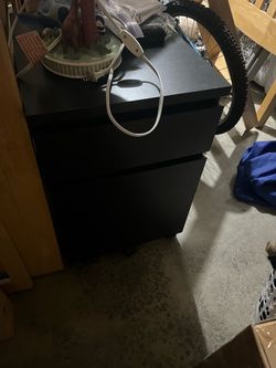 Black filing cabinet wood shelf end table