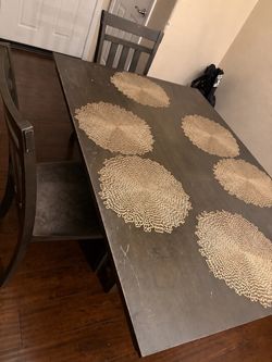 Dark Wood Dining Table with Chairs / FREE