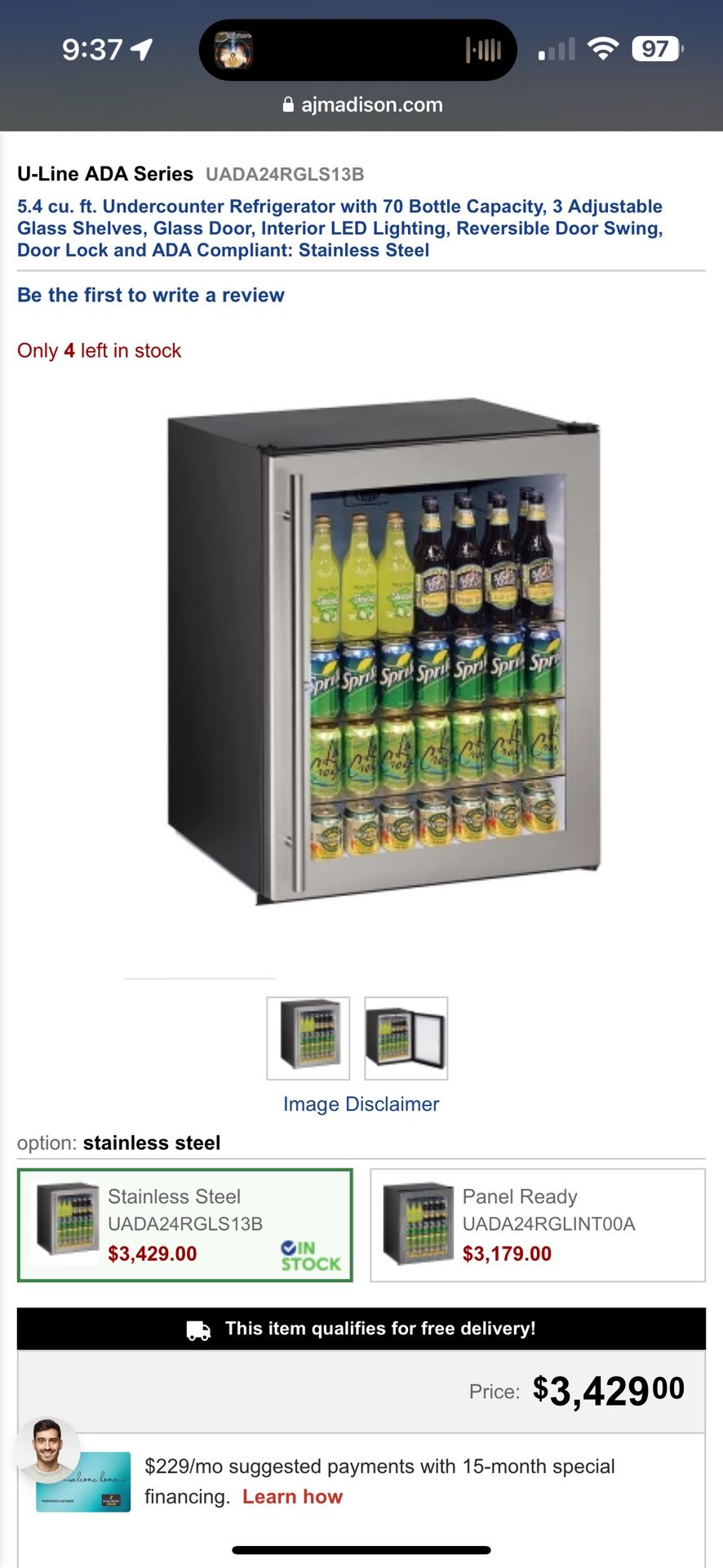 U-Line Mini Fridge