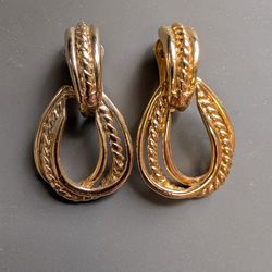 Vintage Pendant Rope Clasp Earrings
