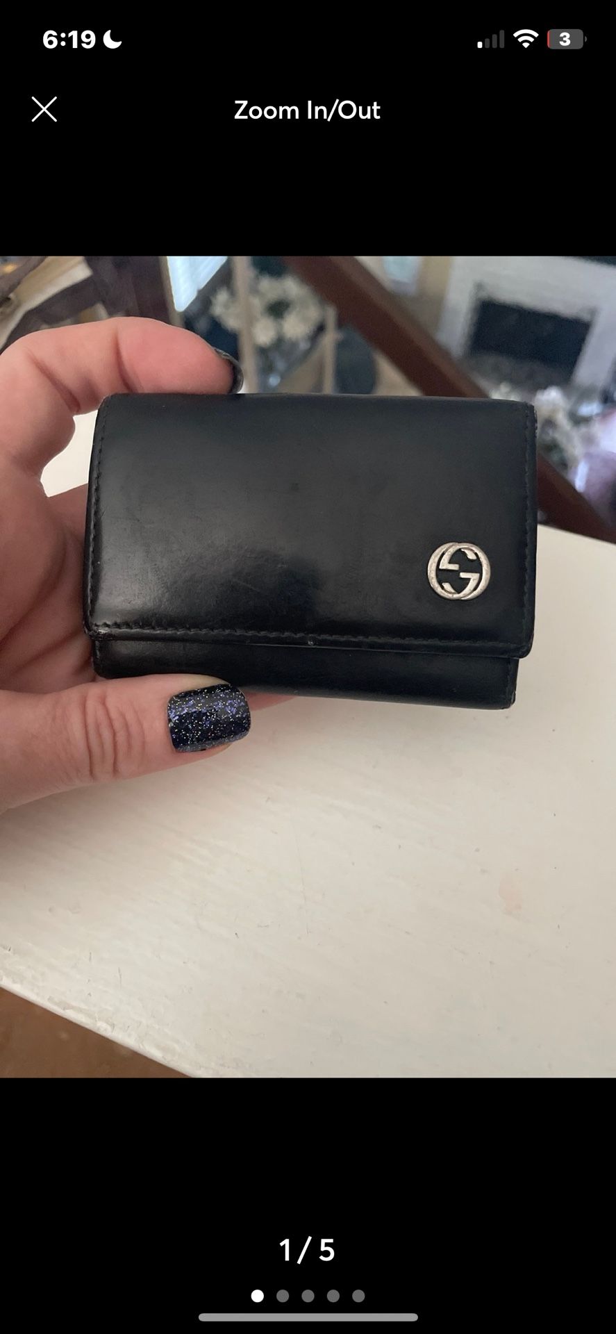 Authentic Gucci Key Holder Black Leather