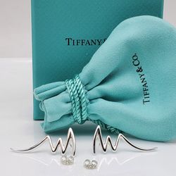 Tiffany & Co. Paloma Picasso Sterling Silver Zig Zag Earrings 