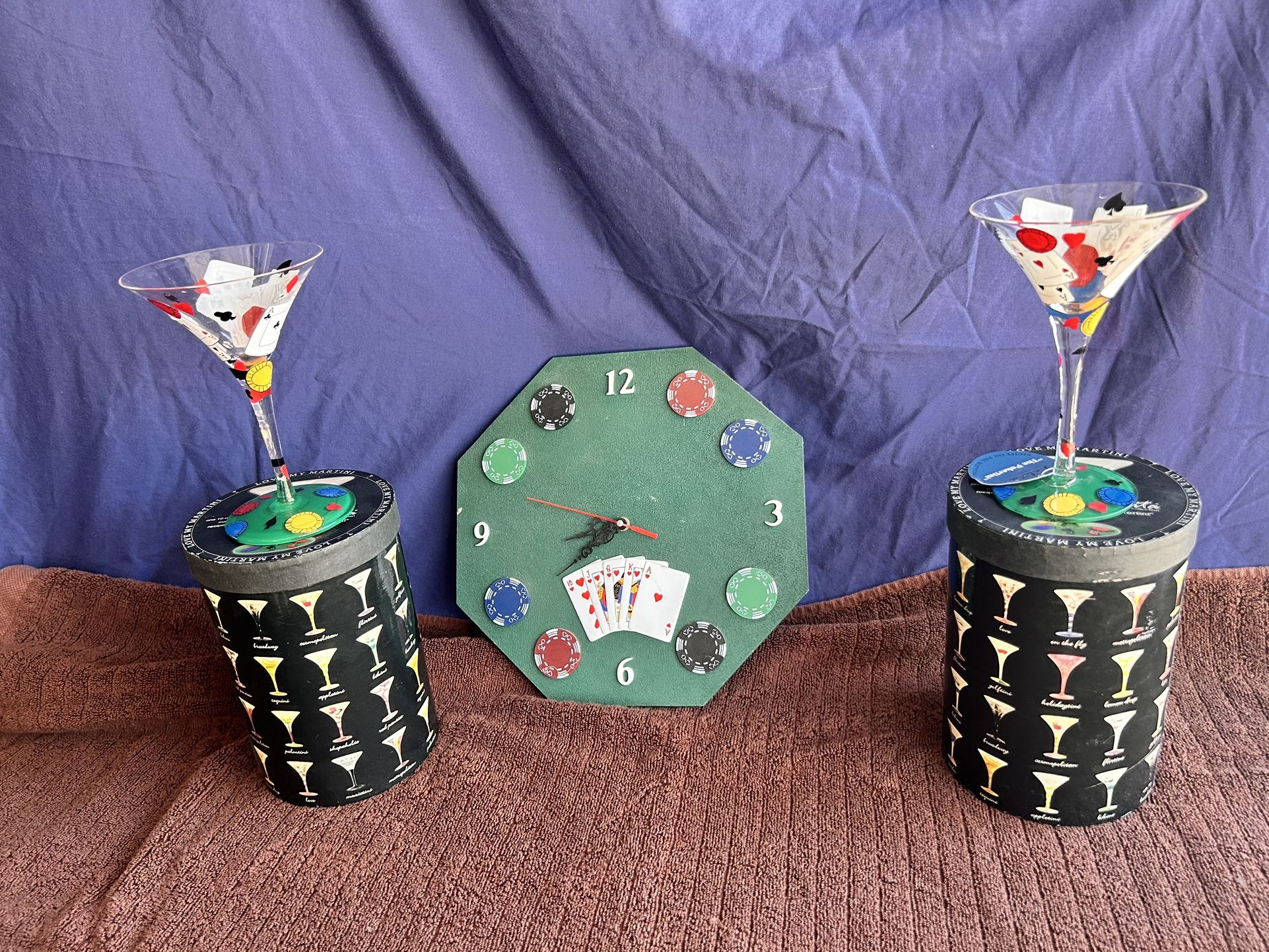 Poker Clock And Martini Glasses