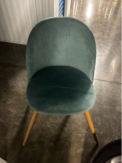 2 suede mint chairs