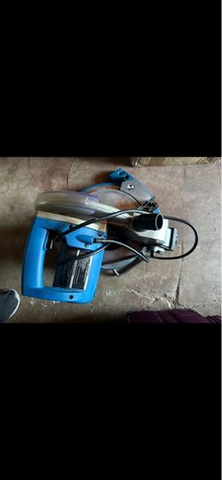 Corded Miter Saw Blue and blower