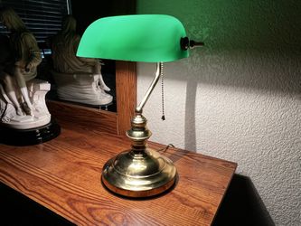 TORCHSTAR Green Glass Bankers Desk Lamp 