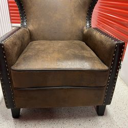 Brown Grommet Club Chair