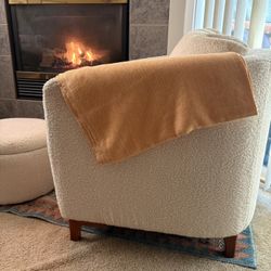 Modern Boucle Chair  With Ottoman 