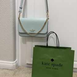 Blue Kate Spade Purse With Shopping Bag