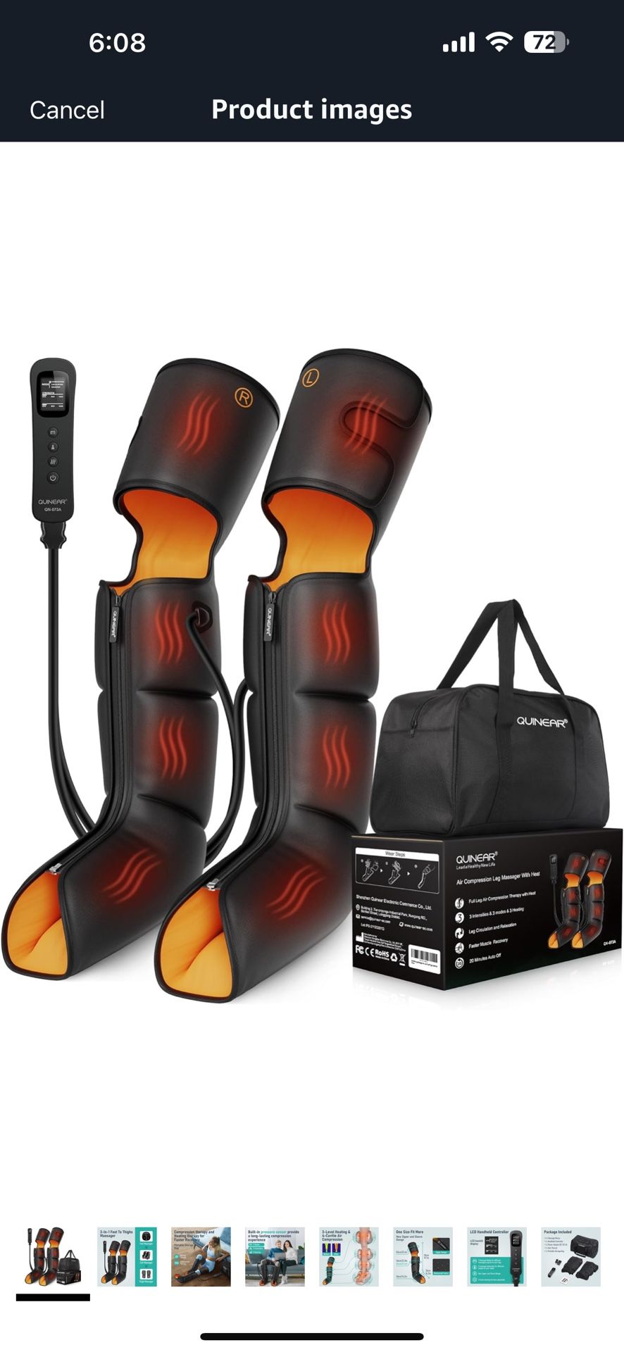 Leg Massager, 3-in-1 Foot Calf & Thigh Massager with Heat