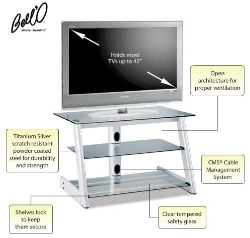TV Table-Bell'O AVS422T A/V System Furniture (Metallic-Silver)