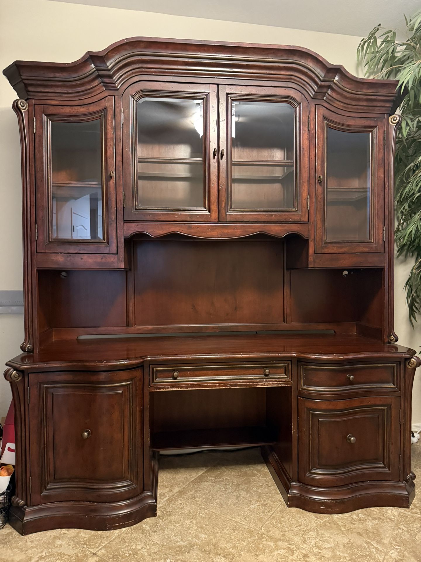 Wooden Desk With Built In Lights