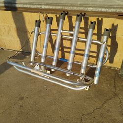 Anglers Aluminum Rod Rack w/Fold Down Cooler Carrier