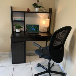 IKEA Desk with Add-on-unit, Chair, Lamp & Drawer Organizer 