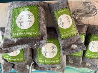 VitsCan Bamboo Charcoal Air Purifying Bags Odor Eliminator with Hooks