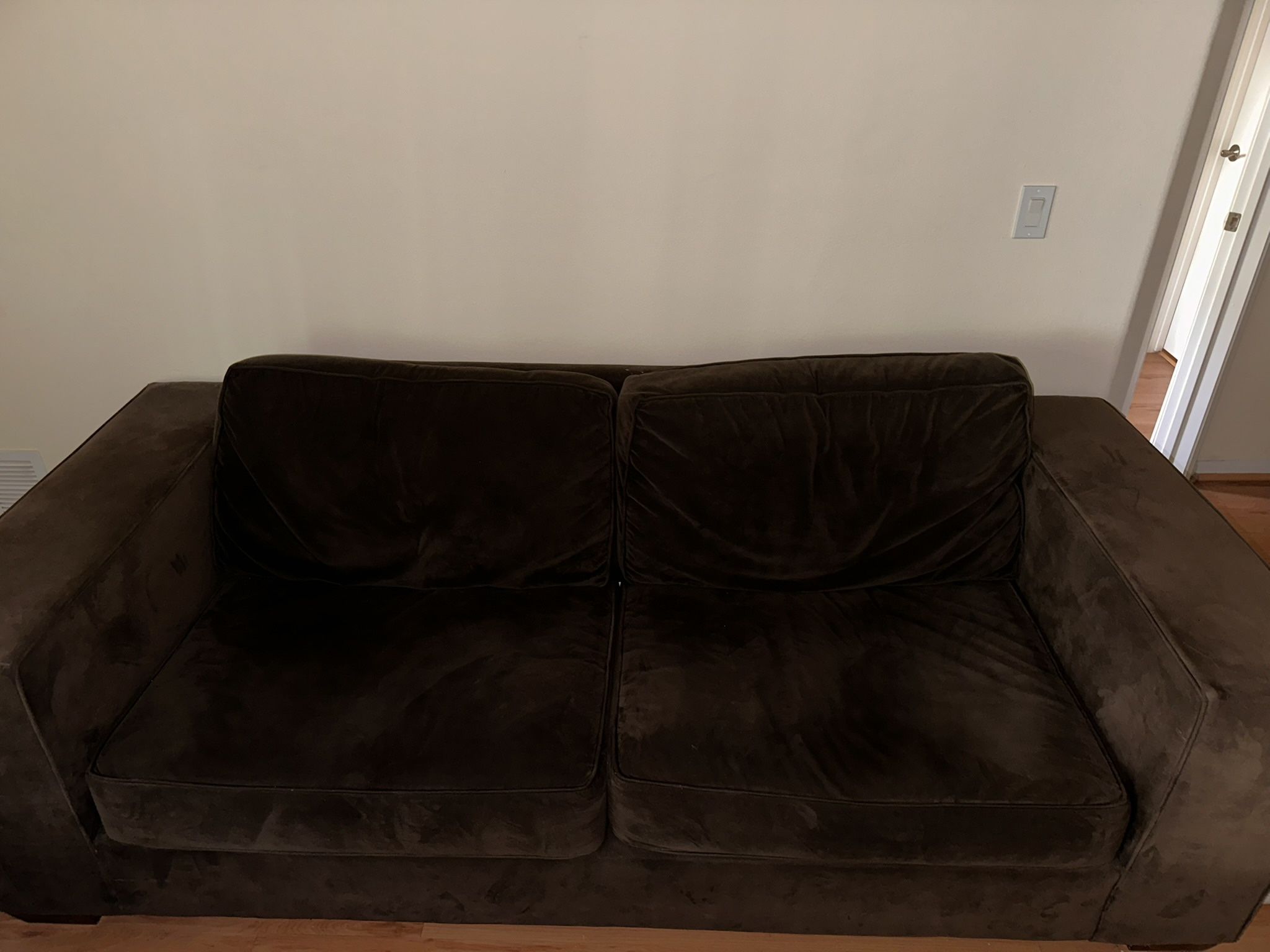 Brown Suede Couch w/ Fold Up Mattress for Sale!