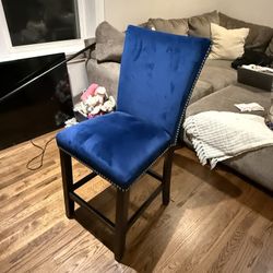 Blue velvet Bar Stool Chairs 