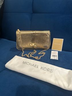 Michael Kors Gold Clutch Crossbody Bag