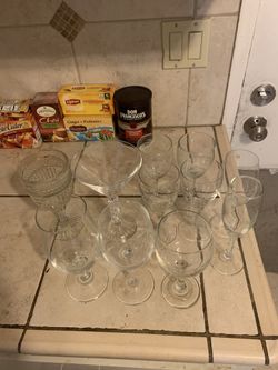11 beautiful glasses not matching but very nice