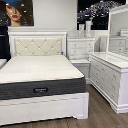 Elegant Queen Bedroom Set with Gorgeous Interior and Extra Storage