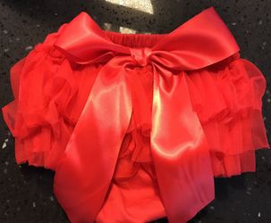 Red baby girl tutu bloomers diaper cover