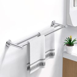 Double Towel Bar Wall Mounted Towel Rod for Bathroom 22.4-inch Long Large Modern