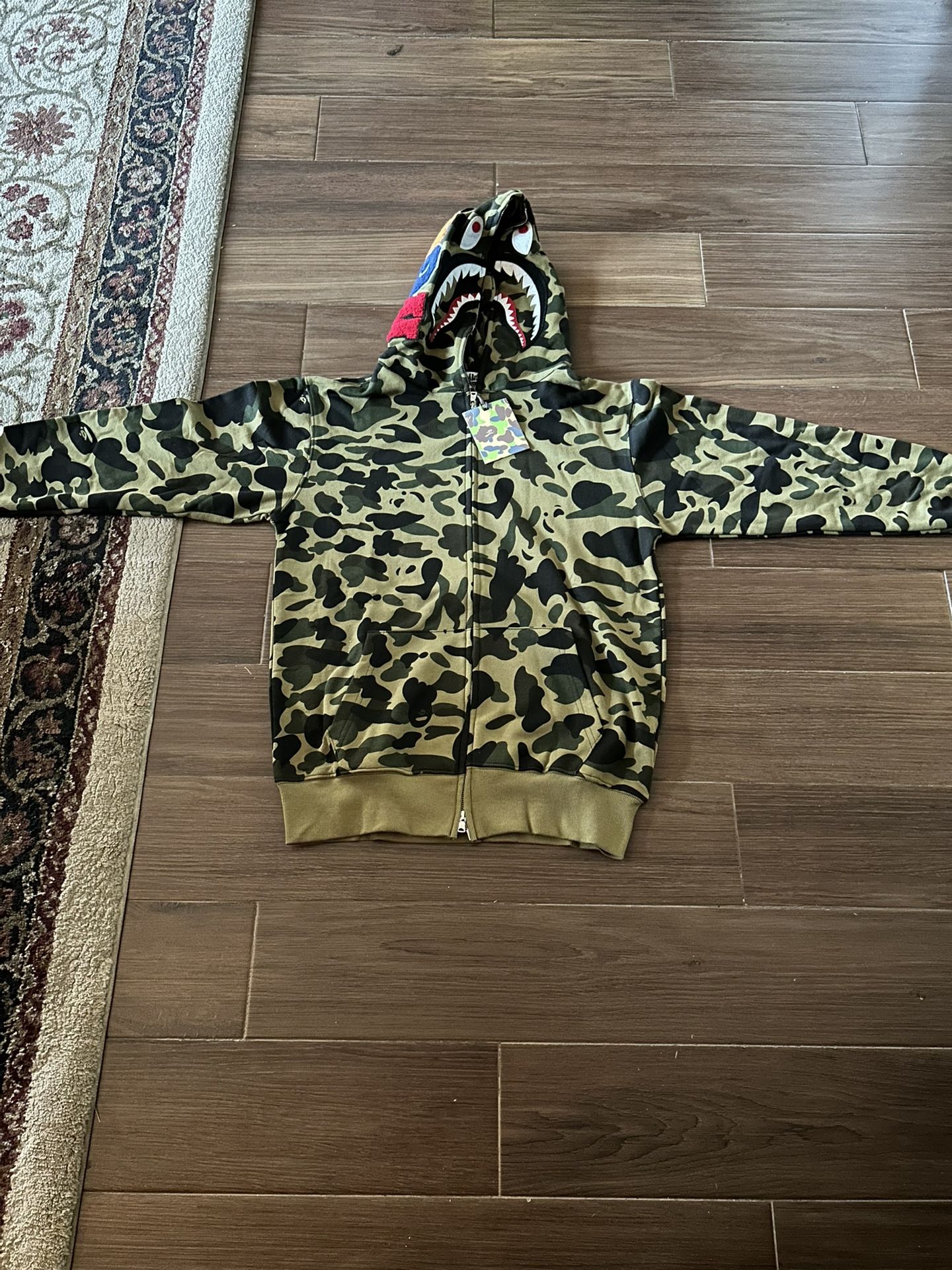 BAPE ABC Camo Shark Full Zip Hoodie 'Green'