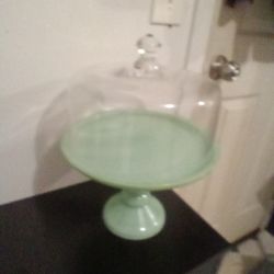 Mint Condition vintage-style jadeite cake stand
