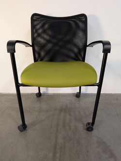 Compel Mesh Back Office Chair with Green Upholstered Seat