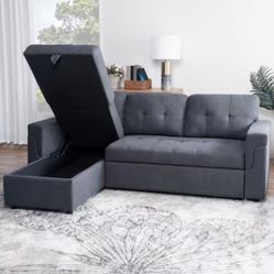Convertible valvet SofaBed in Dark Gray
