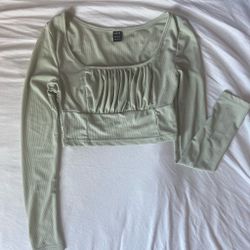 Sage green crop top