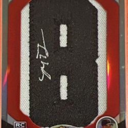 2010 Topps Finest Letter Patch Auto Red Refractor RC Madison Bumgarner /5