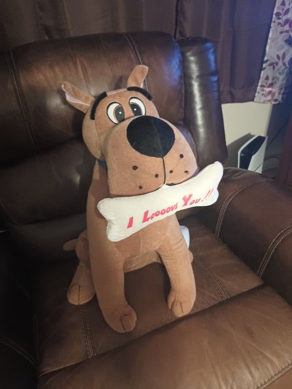Jumbo "I Looove you" SCOOBY DOO Where are you?  plush stuffed toy bone animal 