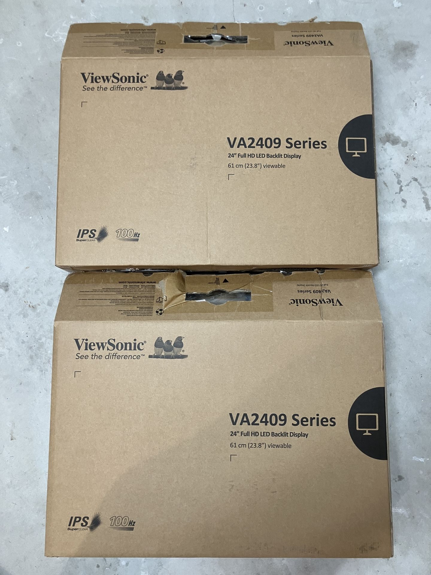 ViewSonic VA2409M 24 Inch IPS Full HD 1080p Monitor with Adaptive Sync, 100Hz, Thin Bezels, Eye Care, HDMI, VGA Inputs for Home and Office.