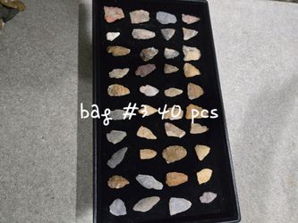 Lot of 40 Flint Arrowhead Points Collection