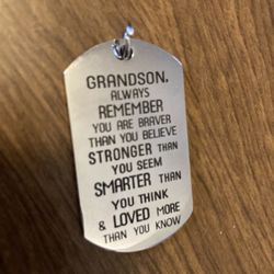 Dog Tag Necklace For Grandson