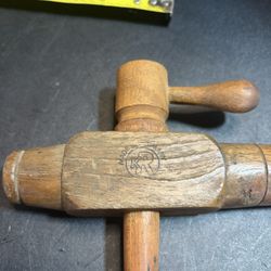 Antique oak wooden crane for wooden barrels, made in Germany