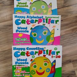 Caterpillar Wood Alphabet and Numbers 