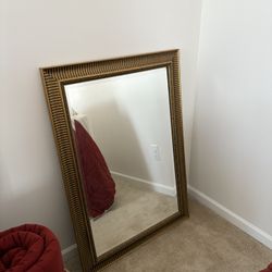 Long Gold Mirror With Antique Style