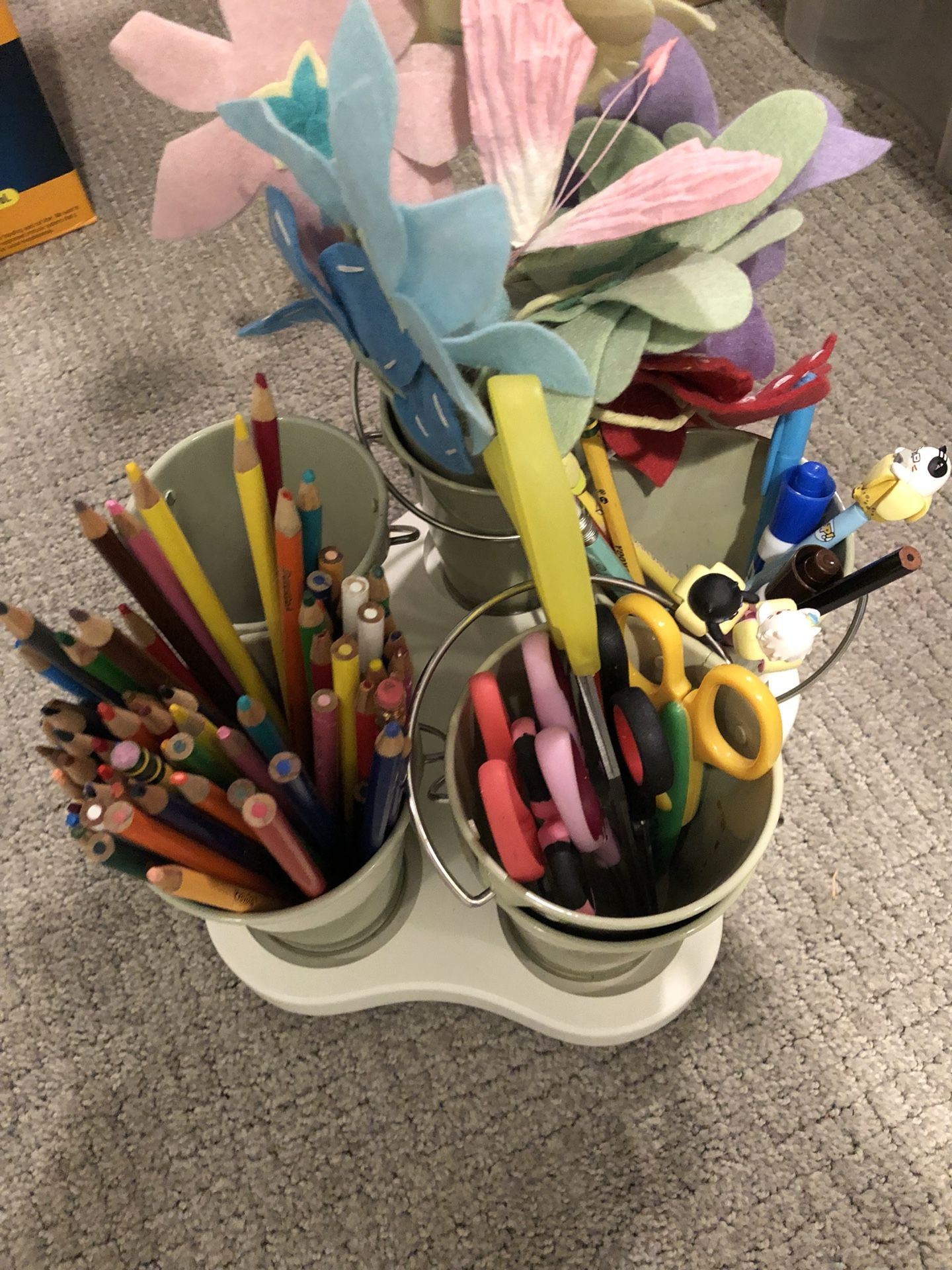 Pottery Barn rotating Kids pencil holder