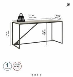 Industrial Writing Desk 30'' H X 61.4'' W X 25.1'' D